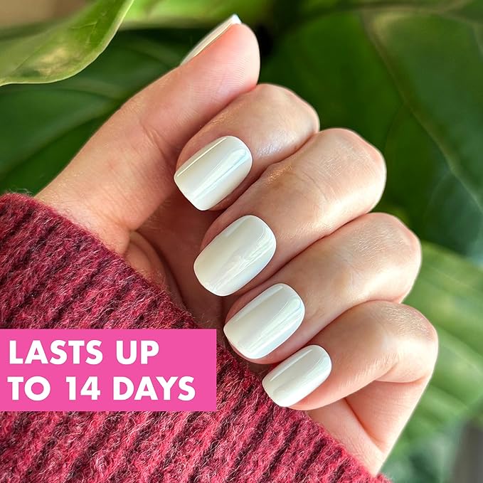 Olive & June Instant Mani Press-On Nails (Glue) | 42 Fake Nails, 21 Sizes | Non-Toxic, Long-Lasting Recycled Materials Realistic Look | Extra Short, Round | Extra Cheese Please w/stickers