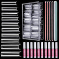 HNYYZL Extra Long Square ABS False Nail Tips, 240Pcs Kit with C Curve, Nail Glue, File for Salon Home DIY