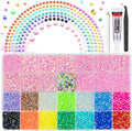 Light Pink AB Resin Rhinestones w B7000 Glue for Crafting Bedazzling 2mm-6mm Flatback Colorful Jelly Stones Diamonds Gems Bedazzler Kit for Nails Face Eyes Makeup Tumblers Bottles Crafts Shoes