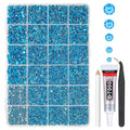Middle Blue Resin Rhinestones w B7000 Glue for Bedazzling Crafting 2mm-6mm Flatback Gems Stones Diamonds Crystals Bedazzler Kit for Nails Face Eyes Makeup Tumblers Botttles DIY Crafts Shoes