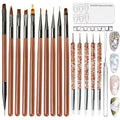 18 PCS Nail Art Brushes Set with Nail Sculpting Pen Dotting Tools For Painting Nails,Acrylic Nail Brushes for Nail Extensions,Liner Brushes for French Nails,Nail art tools for Diy Design