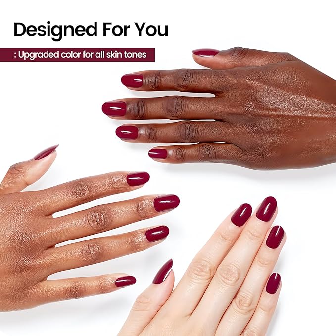 JODSONE 18ml Burgundy Red Gel Polish Dark Red Gel Nail Polish Deep Red Color High Gloss Soak Off U V Light Nail Manicure Salon DIY at Home