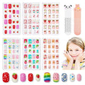 Modelones Press on Nails for Kids 144Pcs 6 Pack Children Acrylic Fake Nails Pre-glue Full Cover Glitter Gradient Color Ice-Cream Fruit Short False Nail Art Kits Sets Christmas Gifts for Kids Girls