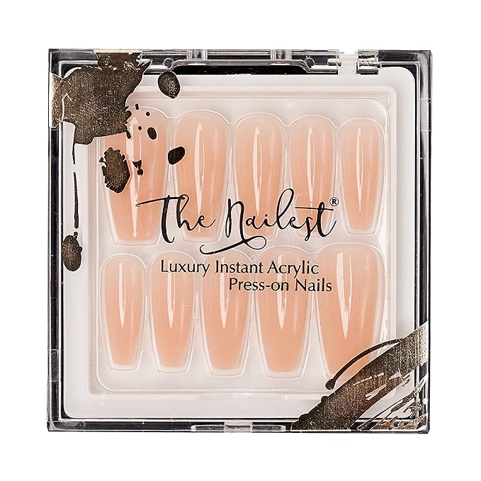 The Nailest - Instant Luxury Acrylic Press-on Nails - Medium Coffin- Love Me Nude