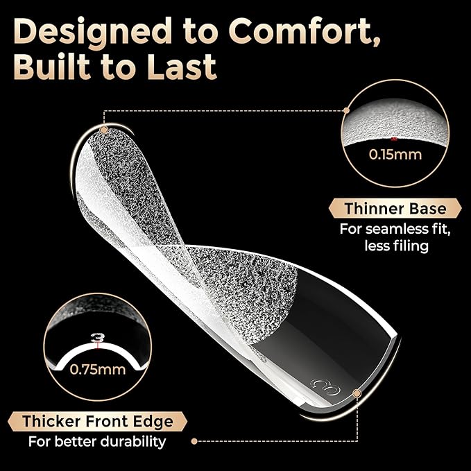 Coffin Press on Nails: 504pcs Pre-etched Short Nails Clear Coffin Gel Tips for Full Cover Fake Nails French Nail Extension Salon Home DIY 12 Sizes Gelly Tips