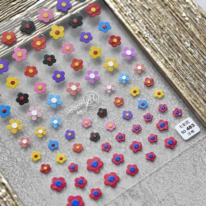 Dedyel Smile Nail Art Stickers Cute Nail Stickers Cartoon Nail Stickers 5D Embossed Smile Face Nail Stickers Kawaii Self-Adhesive Nail Stickers for Women Girls Kids Nail Art Decoration