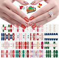 JERCLITY 224 Pieces 16 Sheets Christmas Nail Polish Strips Christmas Nail Wraps for Short Nails Christmas Tree Snowflake Snowman Gel Nail Strips Self-Adhesive Nail Stickers Full Nail Wraps for Women