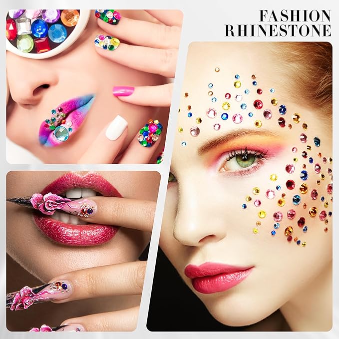 Novani 3000 Pieces Flatback Rhinestones Glass Round Gems White Opal Crystals for Nail Art DIY Crafts Clothes Shoes,SS20,4.6-4.8mm
