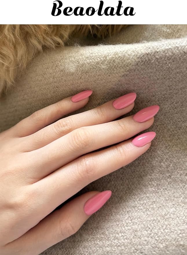 Semi Cured Gel Nail Strips - UV Light Gel Nail Stickers - 20 Long Lasting Salon Quality Wraps (Pink Reverie)