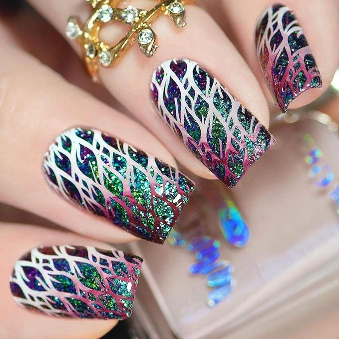 Whats Up Nails - B046 Petal to the Metal Stamping Plate for Nail Art Design