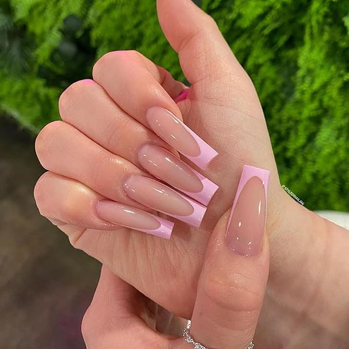 Nail Gel-X Natural Square XXL Tips Set - NeVi USA Premium Quality, 240 Tips in 10 Sizes - Complete DIY Nail Extension Kit | No Size 00 Included #5 and #6 Are Double Quantity
