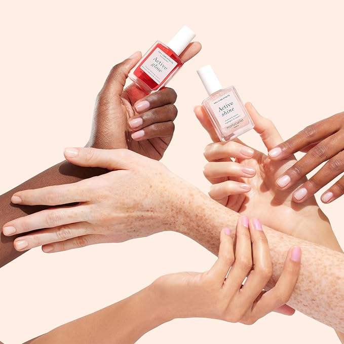 Manucurist Rainbow Active™ Full Range 5-Pack Gift Set - Nail Care & Polish Set - No Lamp - 5 Treatment Nail Polish : Glow Raspberry, Glow Blueberry, Shine, Smooth, Bright - Made in France