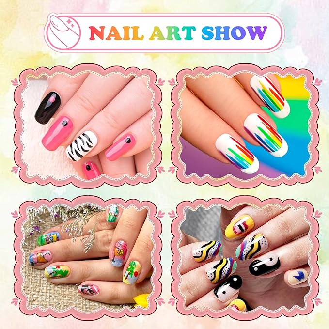 48 Colors Nail Art Pen Set,3D Acrylic Nails Art Markers Pens,Quick Dry Nail Doodle Pens for Home & Salon DIY Nail Art （1.0 mm Pen Nib）