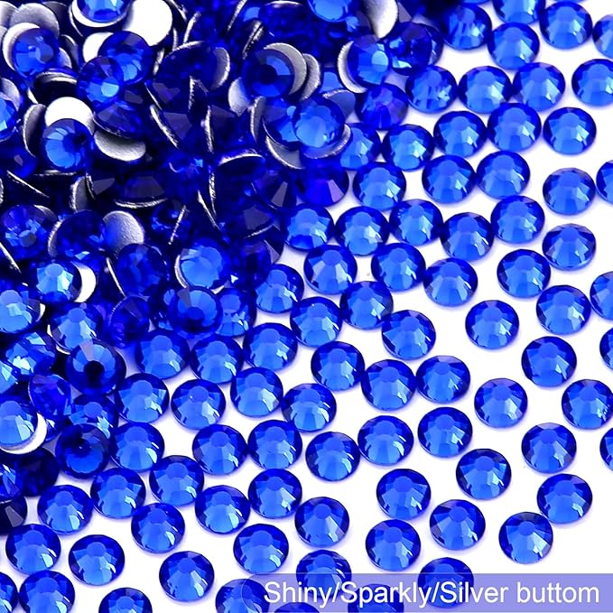Flatback Rhinestones Bulk, 2880PCS Sapphire Rhinestones for Clothes DIY Decoration Crafts, Sapphire, SS30, 6.3-6.5mm