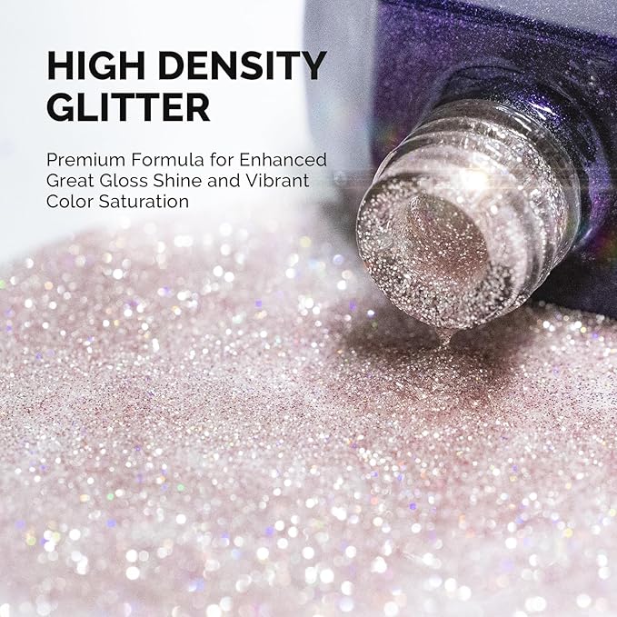 MelodySusie Galaliver Pink Glitter Gel Nail Polish, 15ML Sparkly Light Pink Shimmer Gel Polish Soak Off UV LED Cured Long Lasting Gift for Women DIY Nail Design Nail Art Manicure X04
