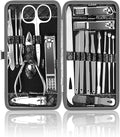 Manicure Kit, OKOM Manicure Set, Mens Grooming Kit, Nail Care Set, Manicure Kit for Men and Women,Nail Kit,Nail Clipper Set,With Tweezers and Toenail Clipper Large Nail Clipper Kit,Gifts for Men Women