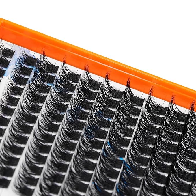 28Rows,wholesale Pack Mixed 40D Wide Stem Cluster Eyelashes Kit 2 in 1 Bond&Seal+ 1pcs Tweezer Grafting D Curl Individual False Eyelashes Home DIY Eye Lashes Extensions (40DC-10-12-14-16-18MM Mix)