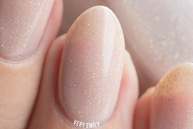 ILNP Elle - Almond Nude Holographic Sheer Jelly Nail Polish
