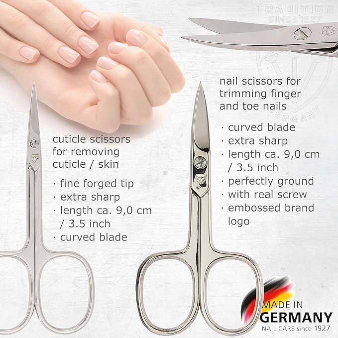 3 Swords Germany - brand quality 10 piece manicure pedicure grooming kit set for professional finger & toe nail care scissors clipper fashion leather case in gift box, Made by 3 Swords (03614) Red