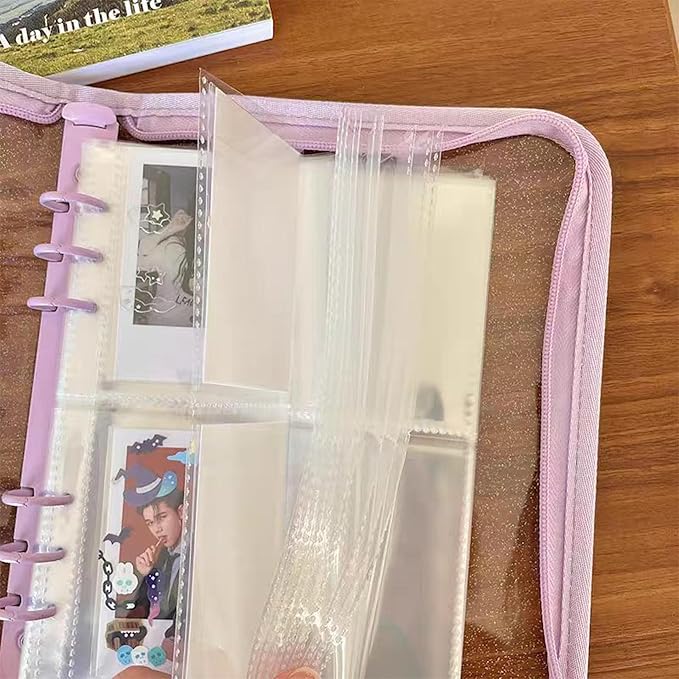 Nail Sticker Book Nail Art Organizer Display 40 Slots Sticker Storage Organizer Binder Empty Stickers Holder DIY Design Tools (purple)