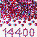 Beadsland Flatback Rhinestones Bulk, 14400pcs Rhinestones for Nails Crafts Clothes DIY Decoration, Light Siam AB, SS10, 2.7-2.9mm