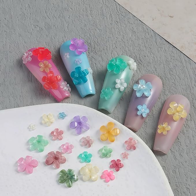 2 Pcs Flower Silicone Nail Art Molds for Women Resin Nail Design