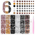 18000 Pcs 3D Brown Black Jelly Resin Rhinestones for Crafting, 3-6 mm Half Round Rhinestones for Nails Art, Mix Size Flatback Bedazzled Gems for Crafts Eyes Makeup DIY Supplies