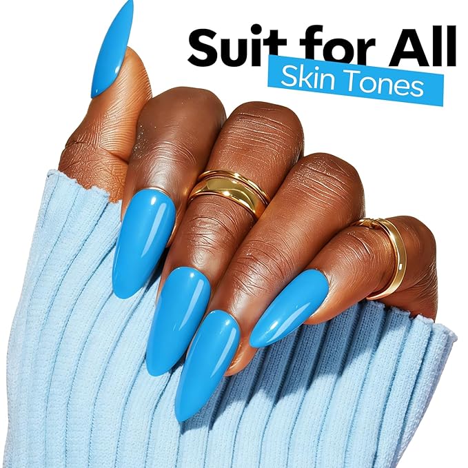 modelones Sky Blue Gel Nail Polish Powder Blue Gel Polish Soak Off Pastel Nail Polish Gel Nail Art Salon Manicure 15 ML