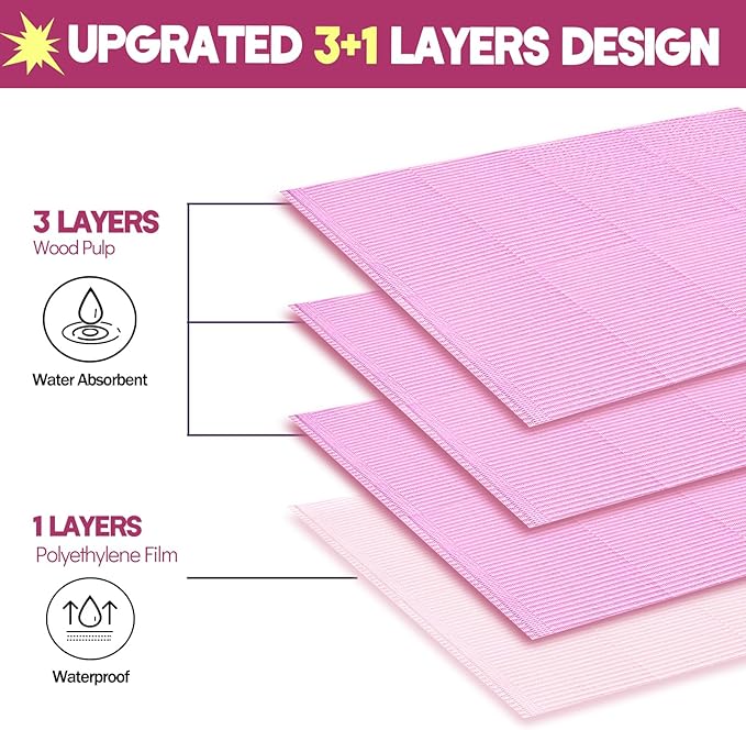 Disposable Nail Mats 50pcs Nail Paper Sheets for Nail Tech 4 Ply Foldable Waterproof Nail Mat Nail Art Accessories for Salon Manicure Tattoo 13" x 18"