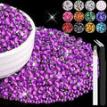 6000PCS 4mm Resin Rhinestones Bulk for Crafting (Dark Violet), Flatback Bedazzling Crystals for Crafts DIY Nail Decoration, Gems Charms for Tumbler Shoes Clothing Fabric with Pickup Pen and Tweezers