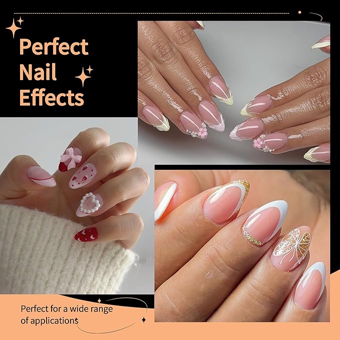 Extra Short Almond Nail Tips: 300Pcs Small Almond Shape Soft Gel Fake Nail Tips for Nail Extension, 12 Sizes Half Cover Clear Press on Nails for Girls for Home DIY Salon