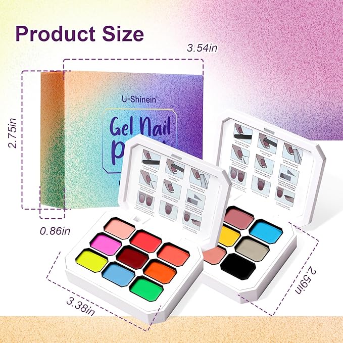 Gradient Painting Gel Set, 18 Bright&Sculpture Ombre Gel Nail Polish Oil Painting Effect,Long-lasting Silky Texture Highly Saturated French Manicure Soak of UV/Led Home Salon DIY Nail Art