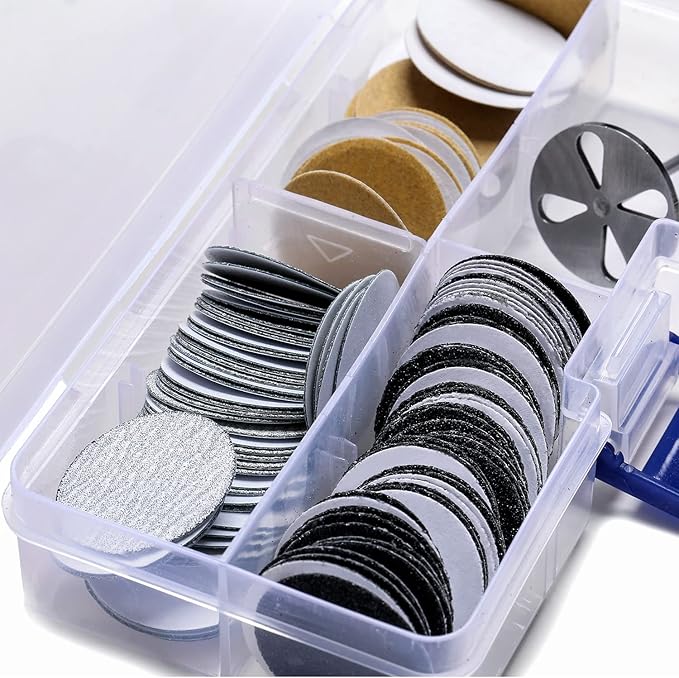 150pcs Sandpaper Disc and 1pcs Metal Bit, 3/32 Shank Replaceable Pedicure Sanding Disc Bit for Dead Skin Callus Removal Electric Foot File Tools