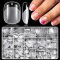 LoveOurHome 360pc Extra Short Squoval Nail Tips Clear Fake Nails XS Short Round Square Gel Nail Tips Full Cover Acrylic Nails Clear Press on Nails 15 Sizes False Fingernail for Gel Nail Extension