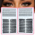 Lash Clusters with Spikes, 80D+100D Left Right Eyelash Clusters Extensions Individual D Curl Fluffy Wispy False Eyelashes DlY Manga Lashes Extension (12-22mm, Left Right Lash Clusters)