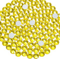 1440pcs Flat Back Rhinestones Glitter Round Crystal Gems Glass Rhinestones for Crafts Nail Art Clothes Shoes DIY Decorations, Lemon Yellow, SS16, 3.8-4.0mm