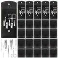 Geosar 50 Set Travel Manicure Kit Nail Clippers Pedicure Professional Nail Care Tools Stainless Steel Grooming Set with Portable Travel Case Gifts for Mother Father Men Women(7 in 1,Black)
