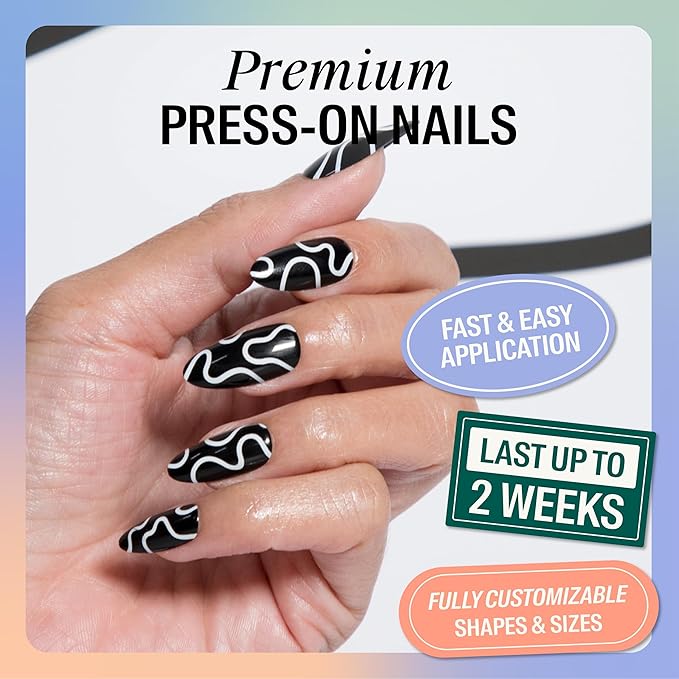 Chillhouse - Chill Tips, Press on Nails Kit - Creepy Baby (Almond) - 30 Nail Shapes & Sizes - Up to 2 Weeks of Wear - Customizable Fit - Reusable - Latina Founded & Women Owned - Beauty & Self Care