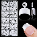 600PCS Short Gel Nail Tips Square Press on Nails White Acrylic Nail Tips Square Fake Nails, 12 Sizes Half Cover Soft Gel Nails Tips Kit for False Nails Extension Artificial Fingernails -D