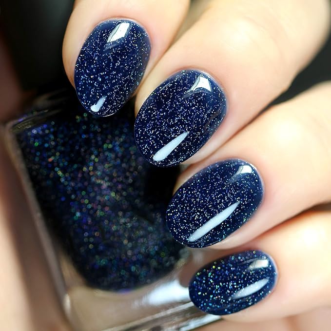 ILNP You Up? - Deep Navy Blue Holographic Nail Polish, 7-Free, Non-Toxic, Vegan, Cruelty Free, 12ml