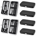Hanaive 6 Set Manicure Set 48Pcs Nail Clippers Pedicure Kit 8 in 1 Stainless Steel Grooming Kit Professional Nail Care Tools with Luxurious Travel Case for Men Women Gift(Black)