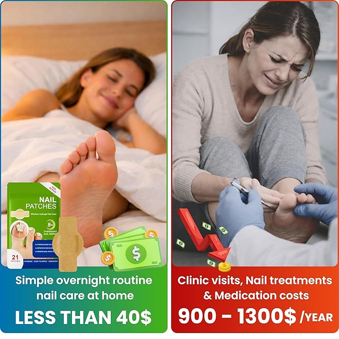 Premium Fungal Nail Patches Toe Nail Care Extra Fungus Strength 21 Pcs Nighttime Repair Damaged Treatment Toenail ingrown Nails 8 Hour Safe Sensitive gift for Valentine Day Women Men .(21 Count)