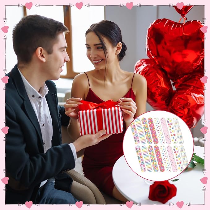 H1vojoxo Happy Wedding Party Nail Files - 48pcs Conversation Heart Double Sided Emery Boards Wedding Party Nail Files Favor Wedding Bridesmaid Gift for Employee Coworkers Appreciation Teacher Staff