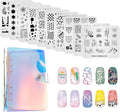 KADS 11pcs Nail Stamp Plates Set 10 Plates Christmas Snowflakes Cute Animals+ 1 Laser Symphony Storage Bag Christmas Nails Art Stamping Plate Set Leaves Flowers Animal Nail Plate Template Image Plate