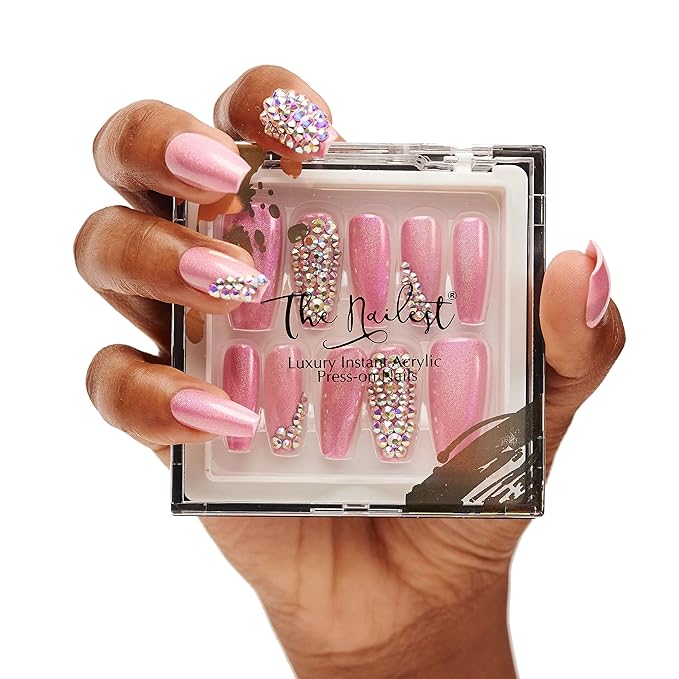 The Nailest - Instant Luxury Acrylic Press-on Nails-Medium Coffin- La Vie En Rose