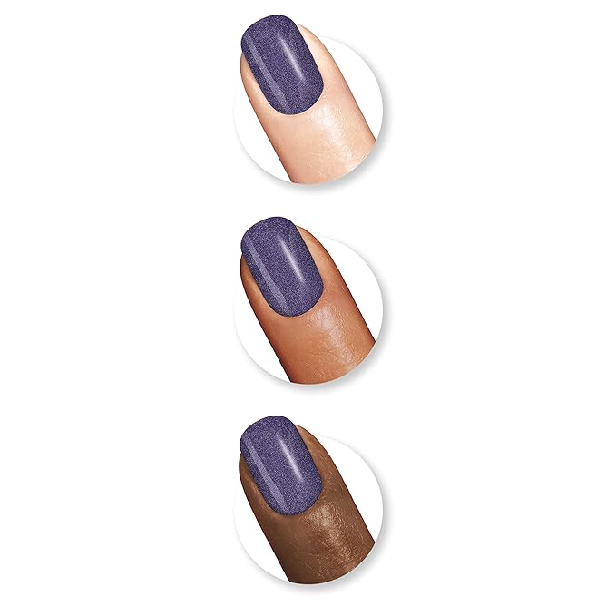 Sally Hansen Miracle Gel Salon Quality Nail Polish | Gel-Like Formula, Two-Step System, No UV Light Needed, Long Lasting | Opaque, Shimmery | 579/570 Purplexed | Vivid Purple Nail Color