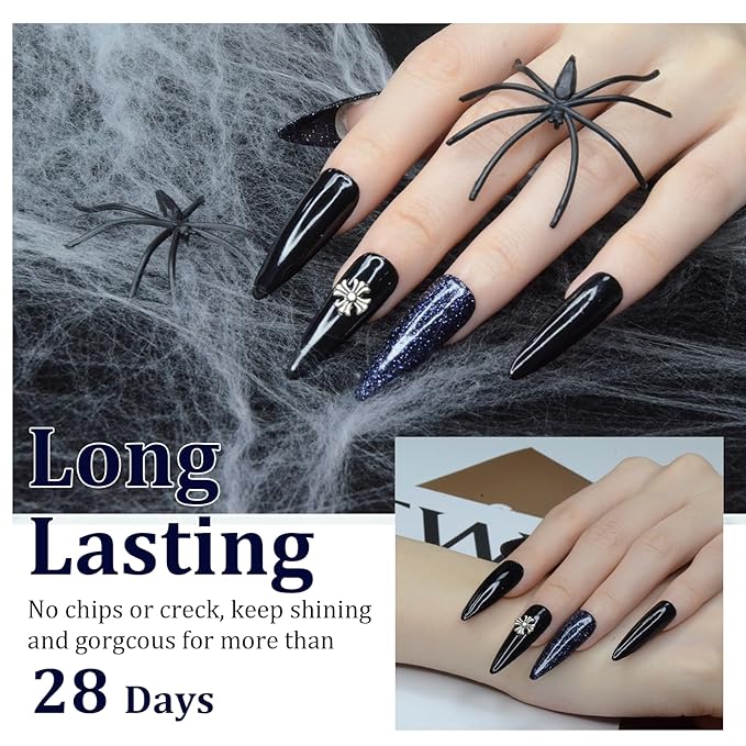 1 Oz/28g Black Dip Powder, Nail Dipping Powder French Powder Pro Collection System Nail Art Starter Manicure Salon DIY at Home, Odor-Free&Long-Lasting, No Needed Nail Lamp Curing