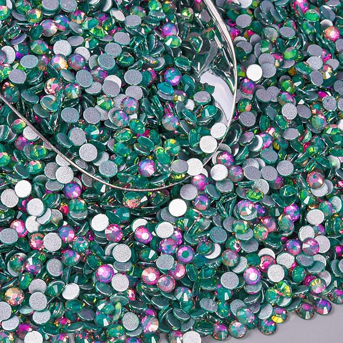 Blinginbox Rhinestones for Crafting,Flatback Rhinestones Glass Gems Stones Round Gemstones Non-Hotfix Crystal for Crafts Nail Decoration,Emerald Crystal(4.6-4.8mm) SS20/1440pcs