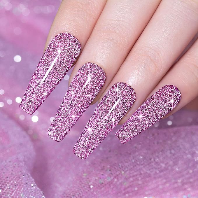 RARJSM Glitter Gel Nail Polish Light Purple Nailpolish Soak Off Nail Art Manicure Gifts for Women Nail Gel Color DIY at Home U V L E D Cure Required RAR88