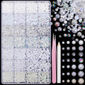 22000 Pcs White Flatback Pearls and Rhinestones Bedazzling Kit, Resin Rhinestones Gems for Crafting, Mixed Size Half Pearls Gems for Nails Face Eyes Makeup Bottles Shoes DIY Crafts